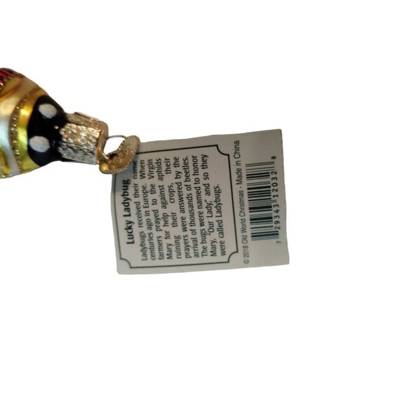 Old World Christmas 2018 Glass Lucky Ladybug Christmas Ornament (New) - Picture 6 of 6